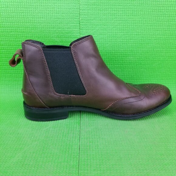✅Sperry Top Sider Fairpoint Chelsea Boot Brown Leather Wingtip Pull On Womens 10 - Picture 10 of 14